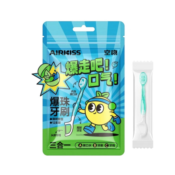 5-in-1 set: toothbrush, mouthwash, tongue cleaner, dental floss, toothpick